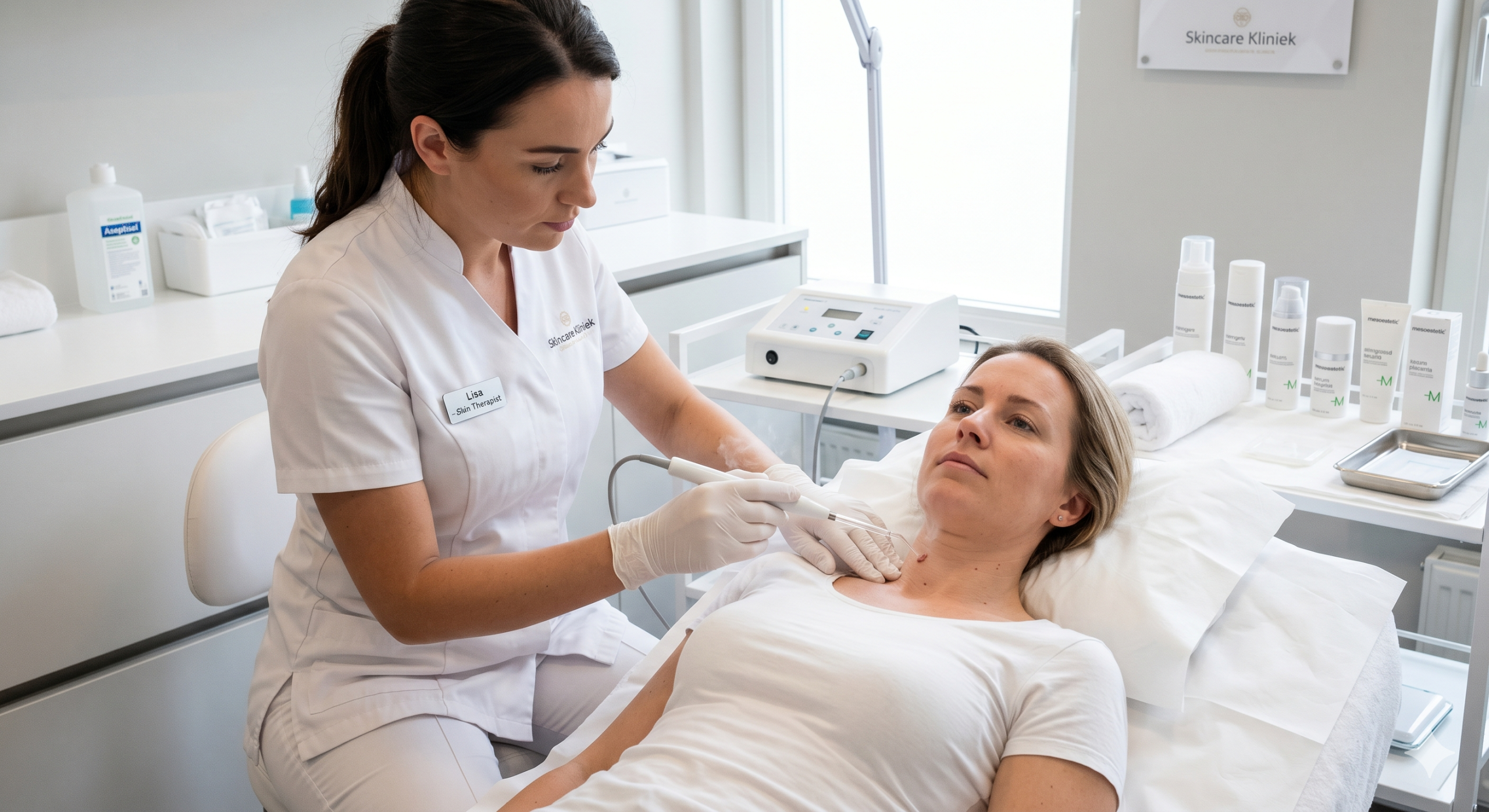 Coagulatie behandeling van een steelwratje bij Skincare Kliniek Rijswijk